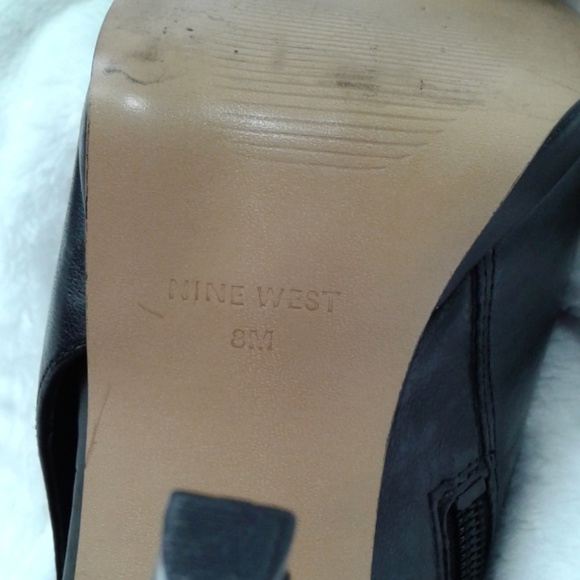 Nine west heeled bootie sz 8 peep toe open side - Picture 8 of 8